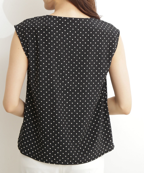 N.(N. Natural Beauty Basic)(エヌエヌナチュラルビューティーベーシック)の「【追加生産】◆ドットノースリーブブラウス(シャツ/ブラウス・レディース・ダークネイビー/ブラック系その他・MEDIUM)」の12枚目の写真
