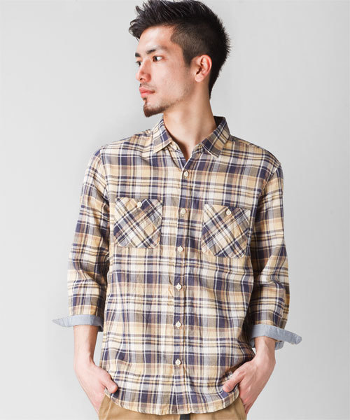 NANO universe（ナノユニバース）の「WGマドラスチェックSH 7/S（シャツ/ブラウス・メンズ・レッド/イエロー/グリーン/チャコール・SMALL/MEDIUM/LARGE/X-LARGE）」の3枚目の写真