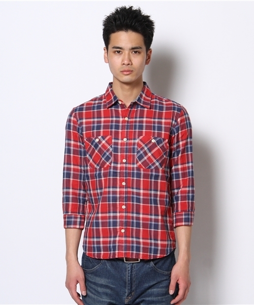 NANO universe（ナノユニバース）の「WGマドラスチェックSH 7/S（シャツ/ブラウス・メンズ・レッド/イエロー/グリーン/チャコール・SMALL/MEDIUM/LARGE/X-LARGE）」の5枚目の写真