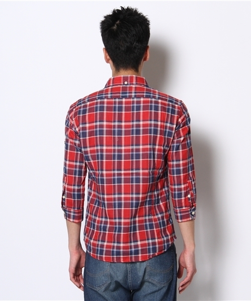 NANO universe（ナノユニバース）の「WGマドラスチェックSH 7/S（シャツ/ブラウス・メンズ・レッド/イエロー/グリーン/チャコール・SMALL/MEDIUM/LARGE/X-LARGE）」の7枚目の写真
