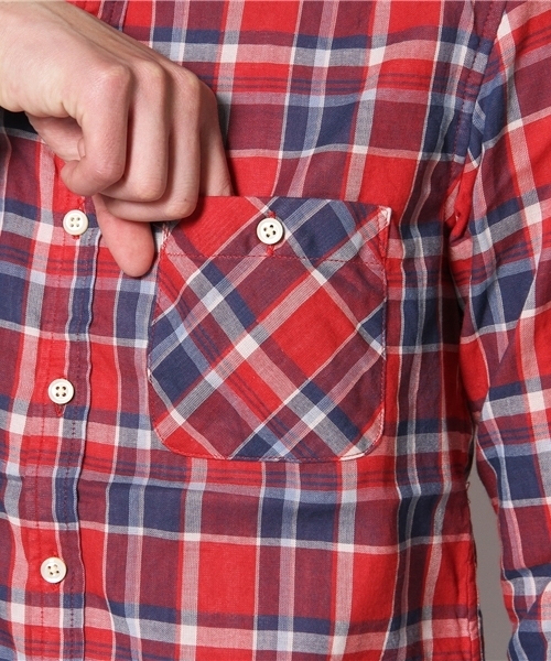 NANO universe（ナノユニバース）の「WGマドラスチェックSH 7/S（シャツ/ブラウス・メンズ・レッド/イエロー/グリーン/チャコール・SMALL/MEDIUM/LARGE/X-LARGE）」の10枚目の写真