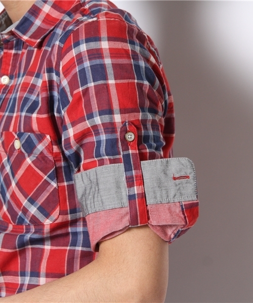 NANO universe（ナノユニバース）の「WGマドラスチェックSH 7/S（シャツ/ブラウス・メンズ・レッド/イエロー/グリーン/チャコール・SMALL/MEDIUM/LARGE/X-LARGE）」の12枚目の写真