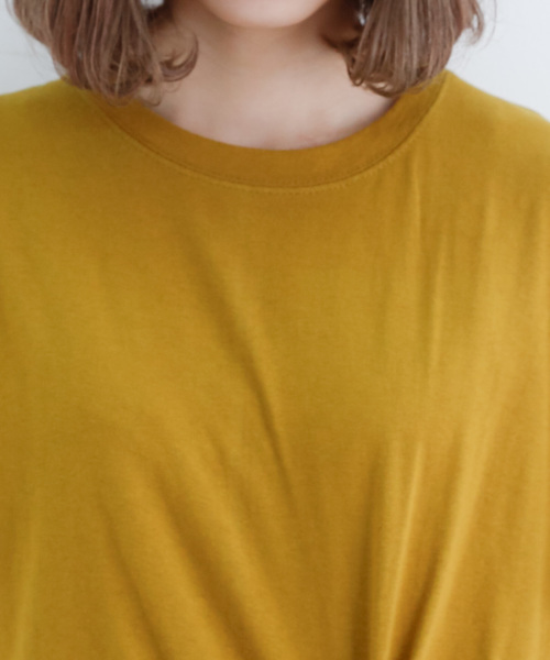 MERLOT（メルロー）の「ツイストTシャツワンピース7852（ワンピース・レディース・グリーン/ブラック/ブラウン/ベージュ/マスタード・FREE）」の9枚目の写真