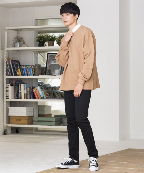 WEGO(ウィゴー)の「WEGO/ストレッチツイルブラックスキニーパンツ(その他パンツ・メンズ・ブラック・MEDIUM/LARGE/SMALL)」の4枚目の写真