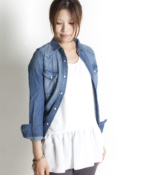 NANO universe（ナノユニバース）の「FF/ペプラム切替タンクトップ（タンクトップ・レディース・オフホワイト/ライトグレー/ベージュ/チャコール/ネイビー/ブラック・FREE）」の2枚目の写真