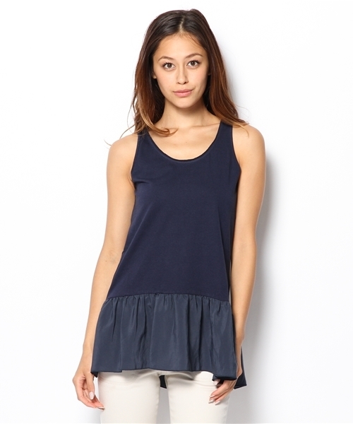 NANO universe（ナノユニバース）の「FF/ペプラム切替タンクトップ（タンクトップ・レディース・オフホワイト/ライトグレー/ベージュ/チャコール/ネイビー/ブラック・FREE）」の7枚目の写真