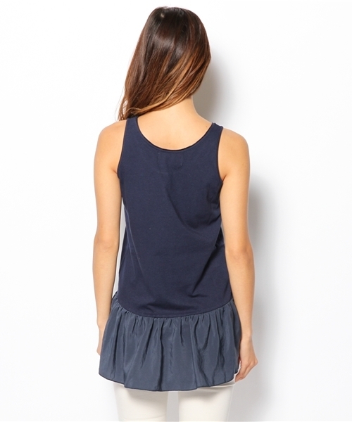 NANO universe（ナノユニバース）の「FF/ペプラム切替タンクトップ（タンクトップ・レディース・オフホワイト/ライトグレー/ベージュ/チャコール/ネイビー/ブラック・FREE）」の9枚目の写真