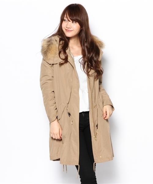 ジャーナルスタンダード リアルファー モッズコート ボアライナー カーキ JOURNAL STANDARD リアルファー付 モッズコート M ジャーナル