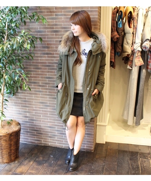 ジャーナルスタンダード リアルファー モッズコート ボアライナー カーキ ジャーナルスタンダード リアルファー モッズコート ボアライナー