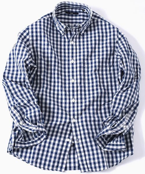 SHIPS(シップス)の「SC: ドビー ギンガムチェック ボタンダウン シャツ(シャツ/ブラウス・メンズ・ベージュ/ネイビー/ダークブルー/レッド・SMALL/MEDIUM/LARGE/X-LARGE)」の9枚目の写真