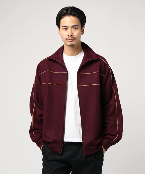 tone（トーン）の「【tone】 RETRO TRACKS  JERSEY TO-AW18-CLS01（ブルゾン・メンズ・オフホワイト/バーガンディー・LARGE/MEDIUM）」の2枚目の写真