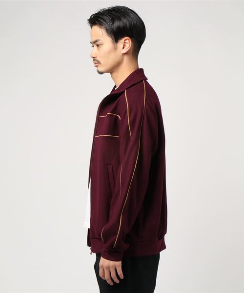 tone（トーン）の「【tone】 RETRO TRACKS  JERSEY TO-AW18-CLS01（ブルゾン・メンズ・オフホワイト/バーガンディー・LARGE/MEDIUM）」の4枚目の写真