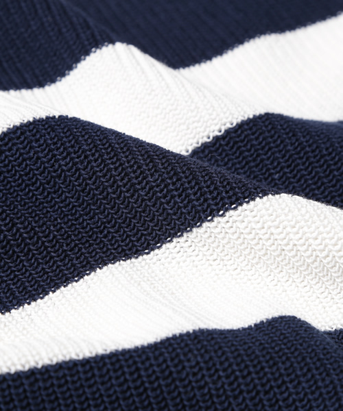 green label relaxing(グリーンレーベルリラクシング)の「HI/T AZE BOR C/N 7Gニット ◆(ニット/セーター・メンズ・グレー/ネイビー・MEDIUM/SMALL/LARGE)」の3枚目の写真