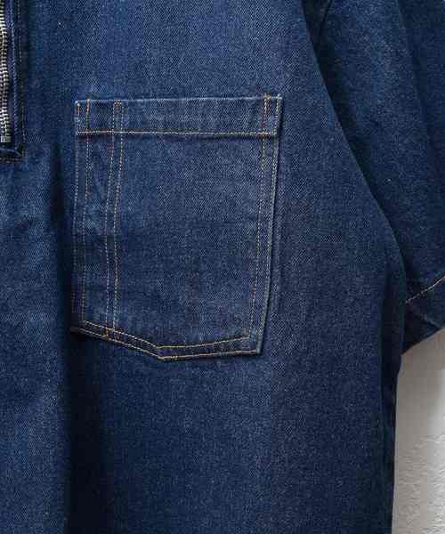 MinoriTY(マイノリティ)の「ハーフZIPデニムシャツ オーバーサイズ(シャツ/ブラウス・メンズ・インディゴブルー/サックスブルー・M/L)」の12枚目の写真