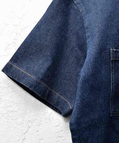 MinoriTY(マイノリティ)の「ハーフZIPデニムシャツ オーバーサイズ(シャツ/ブラウス・メンズ・インディゴブルー/サックスブルー・M/L)」の11枚目の写真