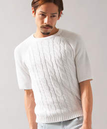 BEAUTY&YOUTH UNITED ARROWS | BY ∴ ミドルゲージ ケーブル クルーネック 5スリーブ(ニット/セーター)