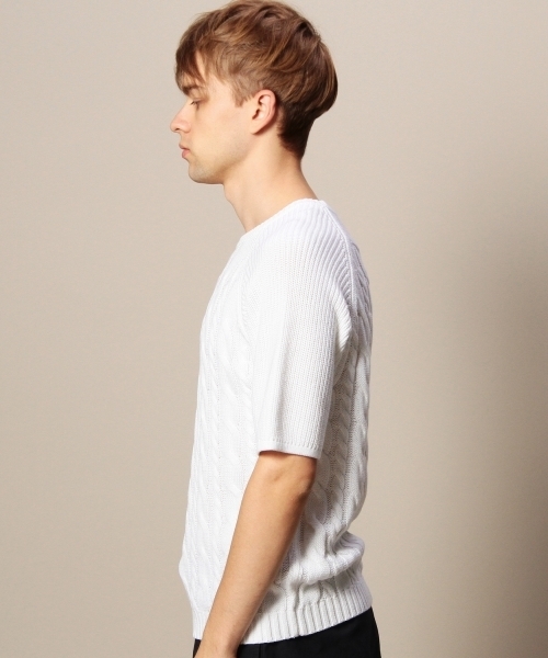 BEAUTY&YOUTH UNITED ARROWS(ビューティーアンドユースユナイテッドアローズ)の「BY ∴ ミドルゲージ ケーブル クルーネック 5スリーブ◆(ニット/セーター・メンズ・ホワイト/ネイビー・SMALL/MEDIUM/X-LARGE/LARGE)」の17枚目の写真
