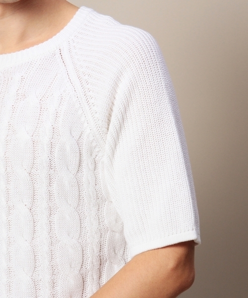 BEAUTY&YOUTH UNITED ARROWS(ビューティーアンドユースユナイテッドアローズ)の「BY ∴ ミドルゲージ ケーブル クルーネック 5スリーブ◆(ニット/セーター・メンズ・ホワイト/ネイビー・SMALL/MEDIUM/X-LARGE/LARGE)」の20枚目の写真