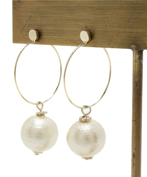 bpr BEAMS Women's（ビーピーアール　ビームス）の「Jewel Casket / フープ パール マグネット イヤリング（イヤリング・レディース・その他1・ONE SIZE）」の3枚目の写真