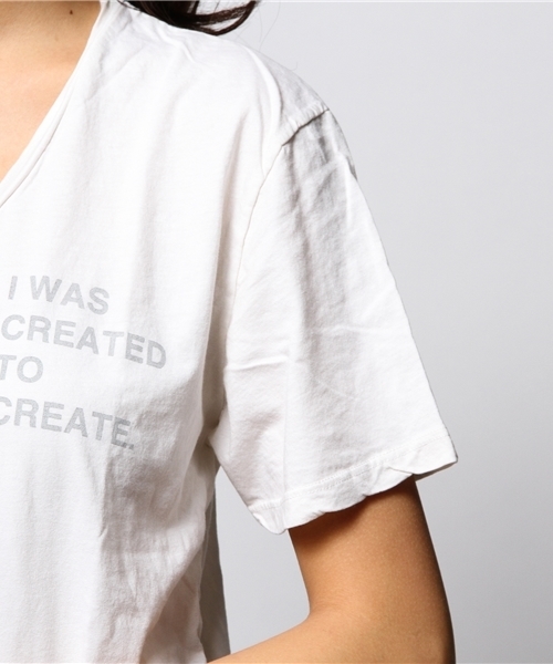ROSE BUD（ローズバッド）の「(GOOD HYOUMAN) UNISEX V NECK-T（Tシャツ/カットソー・レディース・チャコールグレー/ホワイト/ホワイト系その他/ブラック・X-SMALL）」の8枚目の写真