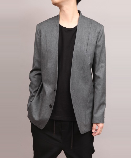 ato アトウ クラシック ウールノーカラー ジャケット ATO ジャケット ノーカラージャケット CLASSIC WOOL NO-COLLAR