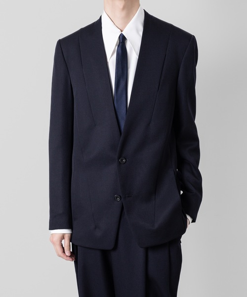 ato メンズテーラードジャケット【ノーカラー】 ATO ジャケット ノーカラージャケット CLASSIC WOOL NO-COLLAR JACKET