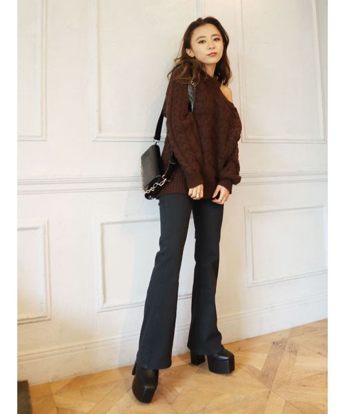 EVRIS（エヴリス）の「BASICフレアーDENIM パンツ（デニムパンツ・レディース・ブラック/インディゴブルー・MEDIUM/SMALL）」の9枚目の写真