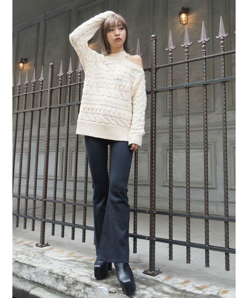 EVRIS（エヴリス）の「BASICフレアーDENIM パンツ（デニムパンツ・レディース・ブラック/インディゴブルー・MEDIUM/SMALL）」の20枚目の写真