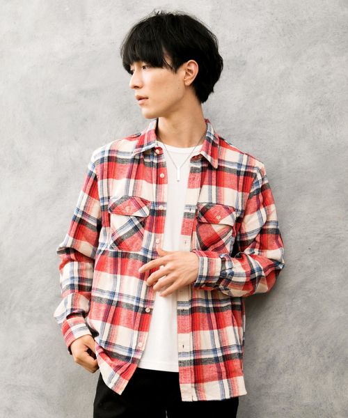 TopIsm(トップイズム)の「ビエラ 起毛 ネル チェックシャツ(シャツ/ブラウス)」|A
