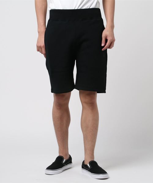 A BATHING APE(アベイシングエイプ)の「APE HEAD ONE POINT SWEAT SHORTS M(パンツ)」|ブラック