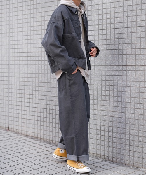 kutir(クティール)の「ワイドデニムパンツ(デニムパンツ・メンズ・ブラック/サックスブルー・SMALL/MEDIUM/LARGE)」の15枚目の写真