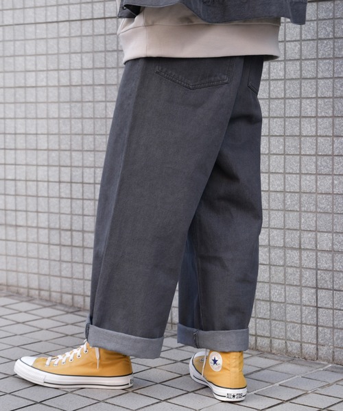 kutir(クティール)の「ワイドデニムパンツ(デニムパンツ・メンズ・ブラック/サックスブルー・SMALL/MEDIUM/LARGE)」の11枚目の写真