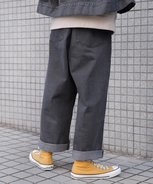 kutir(クティール)の「ワイドデニムパンツ(デニムパンツ・メンズ・ブラック/サックスブルー・SMALL/MEDIUM/LARGE)」の7枚目の写真