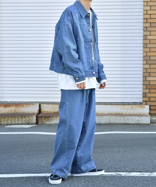 kutir(クティール)の「ワイドデニムパンツ(デニムパンツ・メンズ・ブラック/サックスブルー・SMALL/MEDIUM/LARGE)」の4枚目の写真