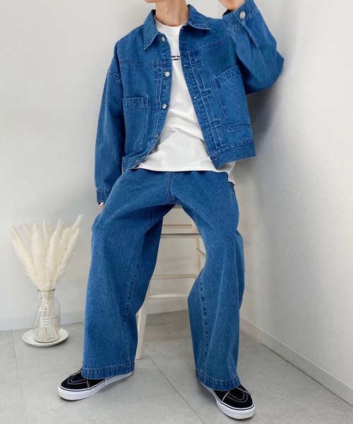 kutir(クティール)の「ワイドデニムパンツ(デニムパンツ・メンズ・ブラック/サックスブルー・SMALL/MEDIUM/LARGE)」の21枚目の写真