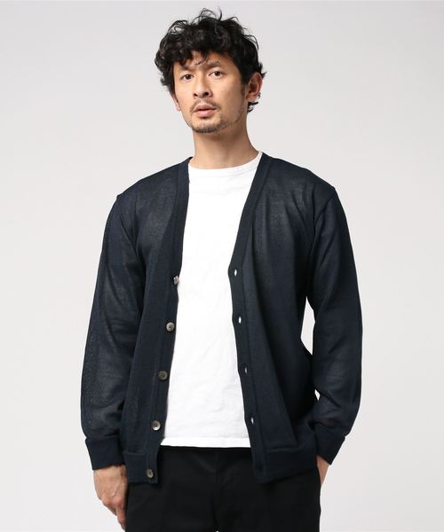 GLOSTER(グロスター)の「Vネックカーディガン(カーディガン/ボレロ・メンズ・チャコールグレー/ダークネイビー/ベージュ/オリーブ・S/M/L/XL)」の19枚目の写真