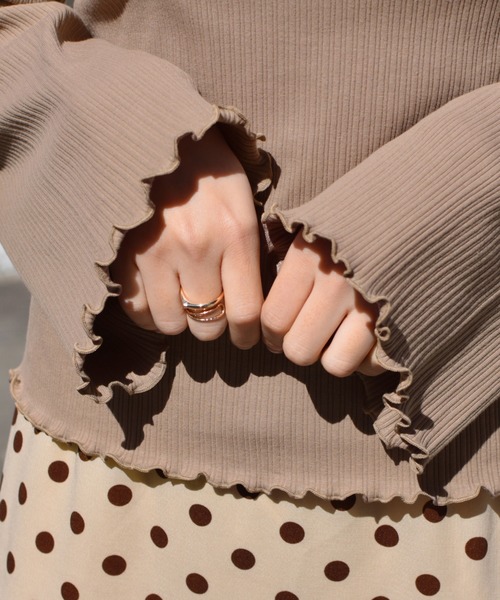 PairPair（ペアペア）の「リブワンショルトップス（Tシャツ/カットソー・レディース・ブラック/オフホワイト/ライトグリーン/モカ・FREE）」の12枚目の写真