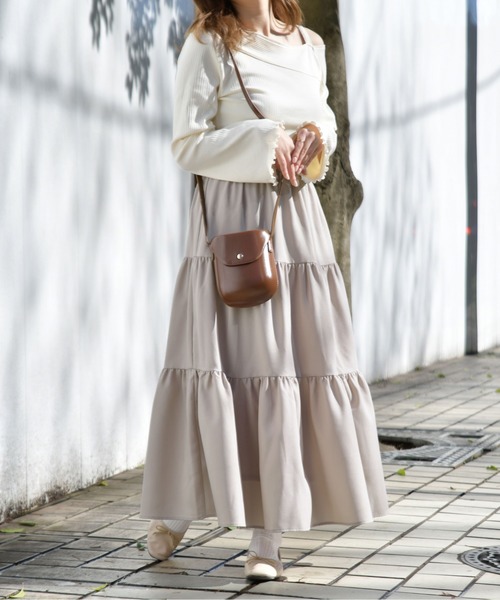 PairPair（ペアペア）の「リブワンショルトップス（Tシャツ/カットソー・レディース・ブラック/オフホワイト/ライトグリーン/モカ・FREE）」の21枚目の写真