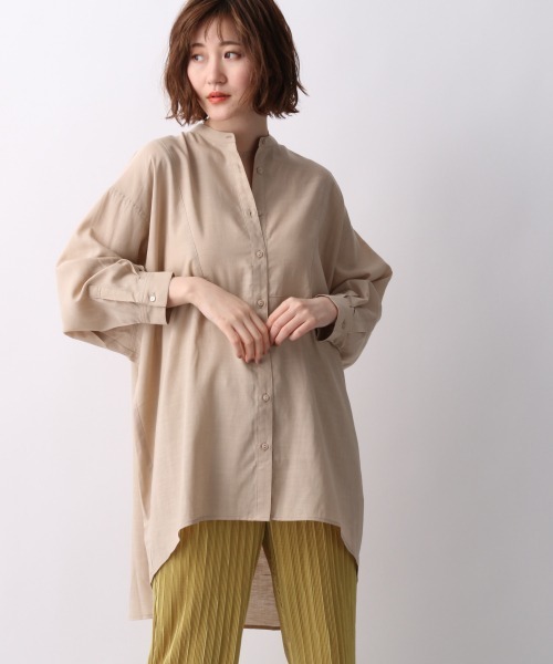 A part by（アパートバイ）の「RLバンドカラールーズシャツ 911234（シャツ/ブラウス・レディース・オフホワイト/ブラック/ベージュ/ライトグリーン・FREE）」の4枚目の写真