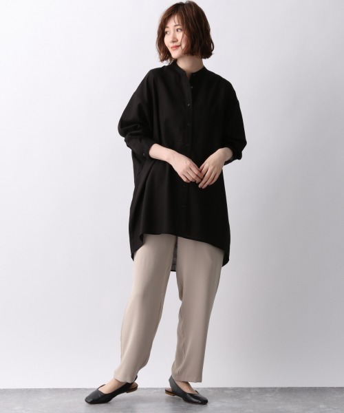 A part by（アパートバイ）の「RLバンドカラールーズシャツ 911234（シャツ/ブラウス・レディース・オフホワイト/ブラック/ベージュ/ライトグリーン・FREE）」の10枚目の写真