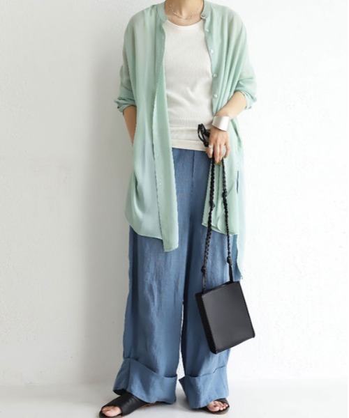 antiqua(アンティカ)の「テレコリブタンク(タンクトップ・レディース・ブラック/オフホワイト/ブラウン系その他・FREE)」の4枚目の写真