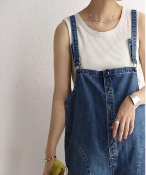 antiqua(アンティカ)の「テレコリブタンク(タンクトップ・レディース・ブラック/オフホワイト/ブラウン系その他・FREE)」の6枚目の写真