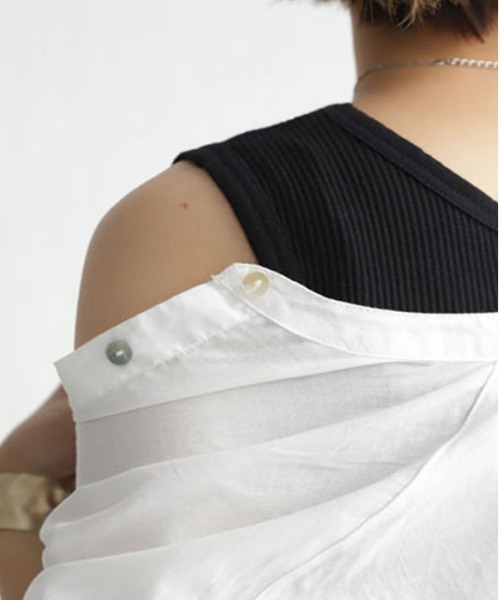 antiqua(アンティカ)の「テレコリブタンク(タンクトップ・レディース・ブラック/オフホワイト/ブラウン系その他・FREE)」の12枚目の写真