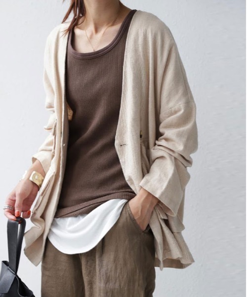 antiqua(アンティカ)の「テレコリブタンク(タンクトップ・レディース・ブラック/オフホワイト/ブラウン系その他・FREE)」の15枚目の写真