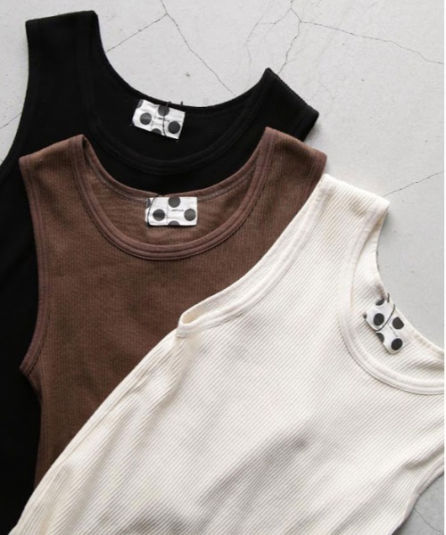 antiqua(アンティカ)の「テレコリブタンク(タンクトップ・レディース・ブラック/オフホワイト/ブラウン系その他・FREE)」の19枚目の写真