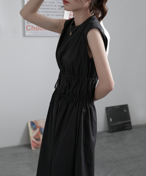 OSYAREVO(オシャレボ)の「ドロスト チノワンピース(ワンピース・レディース・ブラック/ライトカーキ・LARGE/MEDIUM)」の7枚目の写真