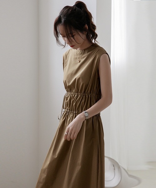 OSYAREVO(オシャレボ)の「ドロスト チノワンピース(ワンピース・レディース・ブラック/ライトカーキ・LARGE/MEDIUM)」の13枚目の写真