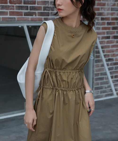 OSYAREVO(オシャレボ)の「ドロスト チノワンピース(ワンピース・レディース・ブラック/ライトカーキ・LARGE/MEDIUM)」の21枚目の写真