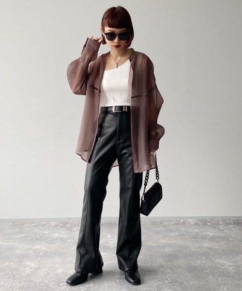 PAGEBOY（ページボーイ）の「カップツキアシメタンク（タンクトップ・レディース・ホワイト/ブラック/ダークブラウン・FREE）」の4枚目の写真