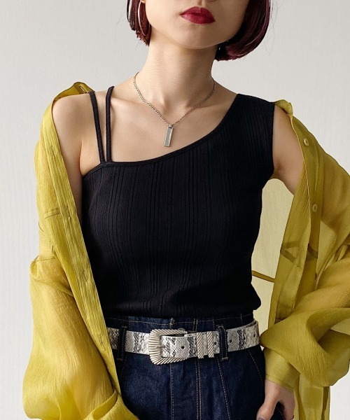 PAGEBOY（ページボーイ）の「カップツキアシメタンク（タンクトップ・レディース・ホワイト/ブラック/ダークブラウン・FREE）」の8枚目の写真